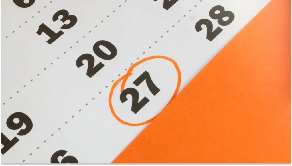 Calendário marcando um feriado de 2026.