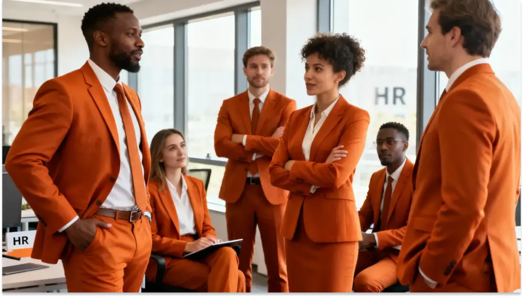 Reunião de equipe de negócios com profissionais em ambiente de escritório moderno. Grupo diversificado discutindo estratégias e planos de trabalho.