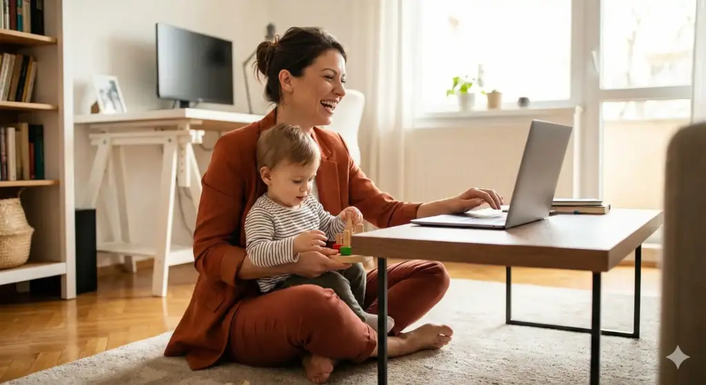 ame-trabalhando-casa-com-filho-recursos-auxilio-creche.webp