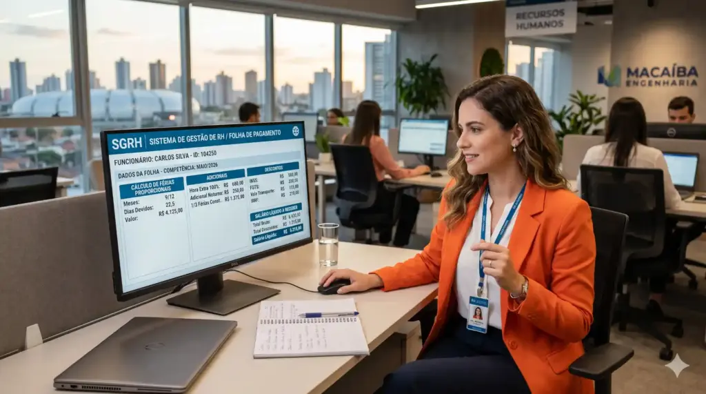 Guia completa sobre como calcular férias proporcionais com fórmula, exemplos e dicas para evitar erros, em um ambiente de escritório.
