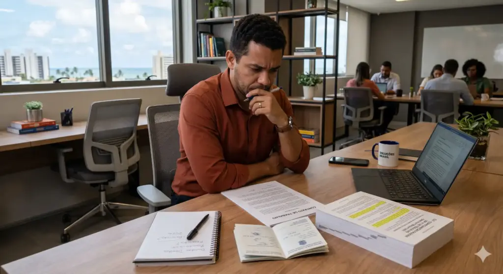 Reunião corporativa representa situações que podem levar à Rescisão Indireta, como descumprimento de obrigações pelo empregador.