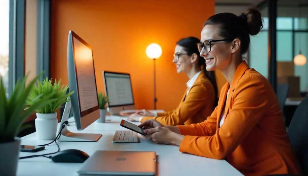 mulheres profissionais trabalhando em escritorio moderno Liderança em RH: desafios e tendências para 2025