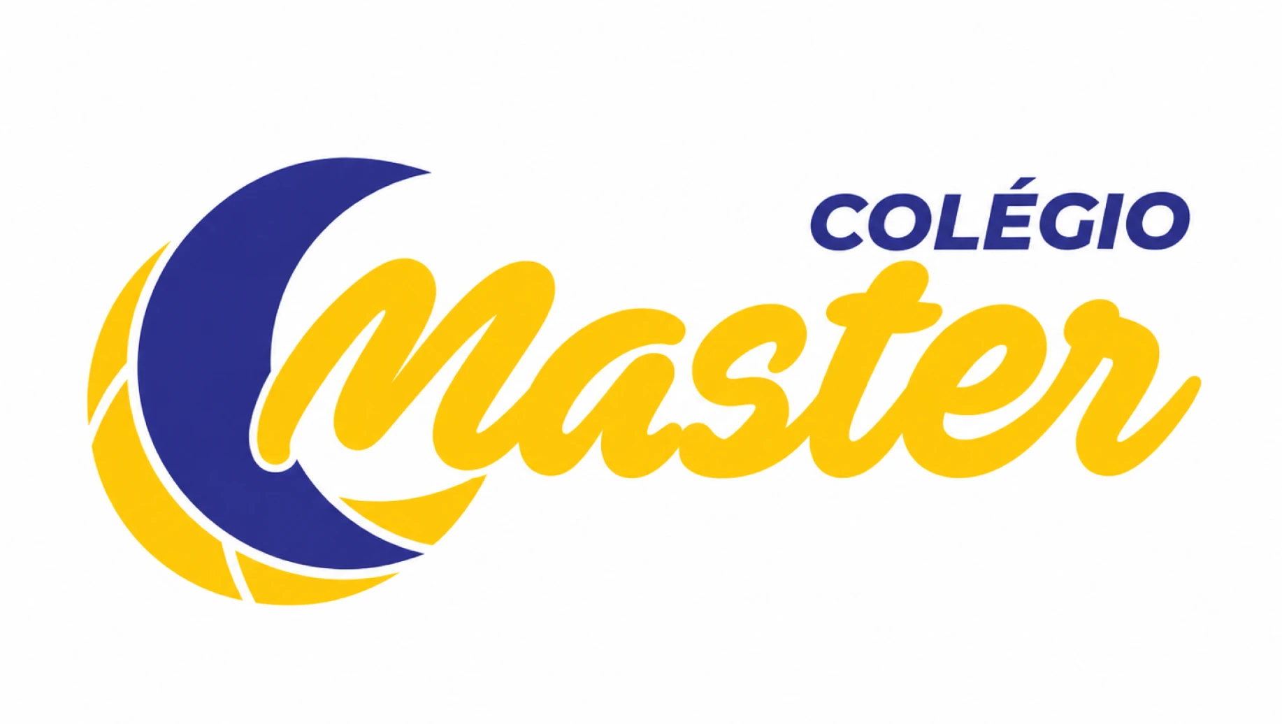 Logo do COLEGIO Master, com o texto “COLEGIO” em azul e “Master” em amarelo, acompanhado por um símbolo circular em azul e amarelo ao lado.